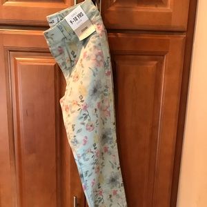 Girls Flowered Jeggings